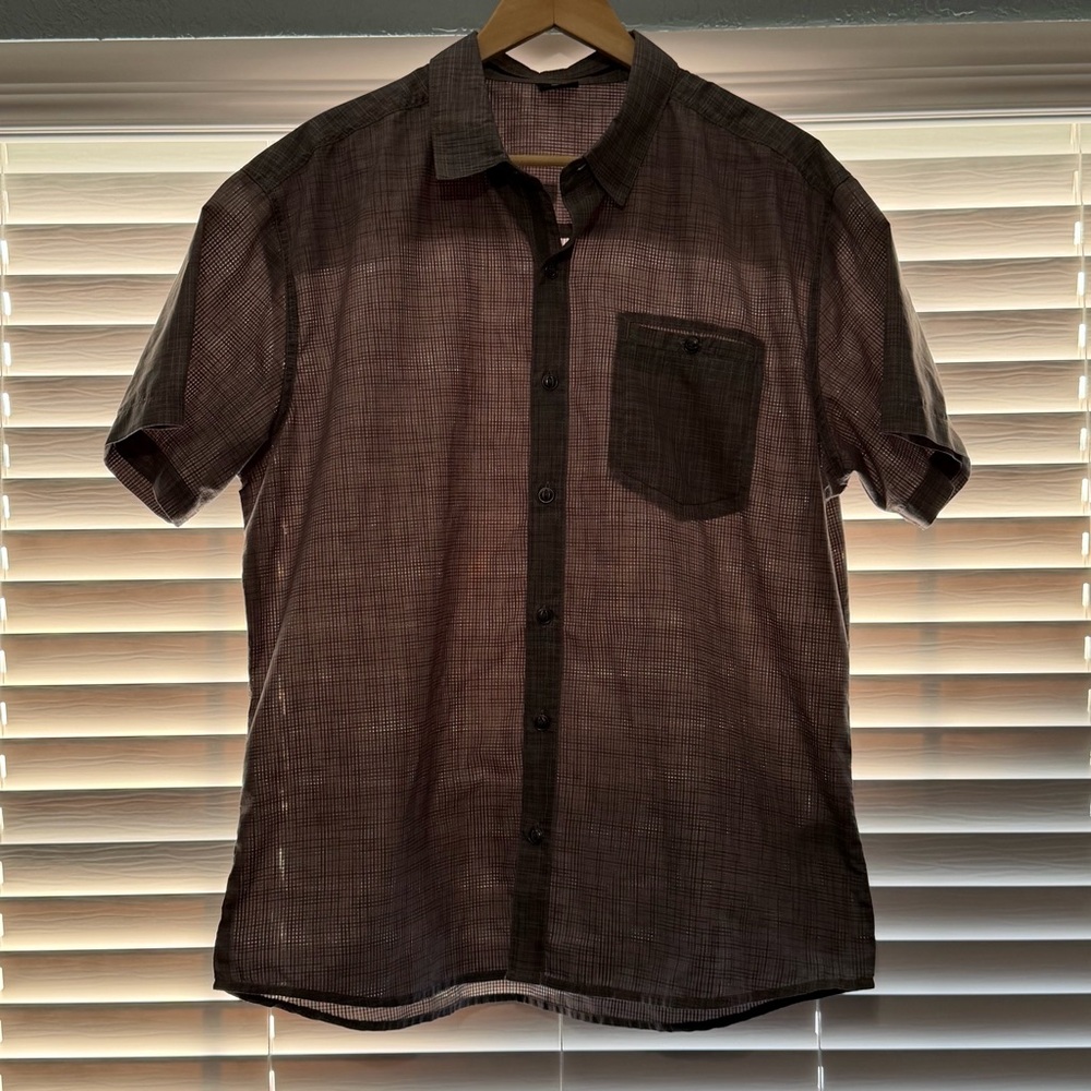 Kuhl Men's XL Dark Gray Checkered Button Down Shirt